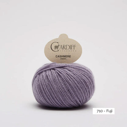 Pelote de cachemire Classic de Cardiff Cashmere coloris 710 Fuji (parme grisé)