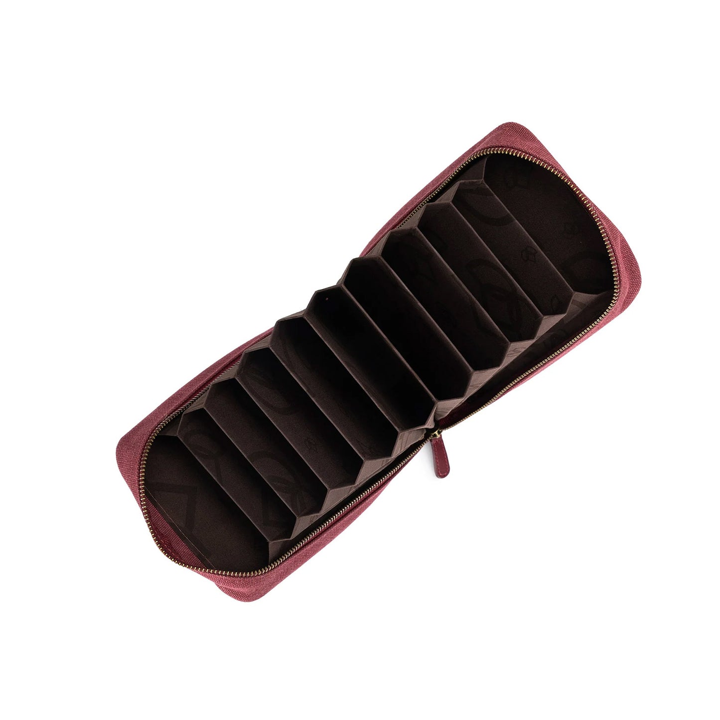 Intérieur d'une pochette à aiguilles circulaires fixes de DellaQ (coloris Red)