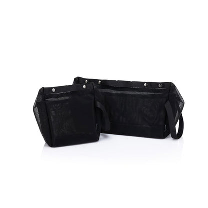 Comparaison des tailles Small et Large des Oh Snap Sack de Della Q, coloris Black