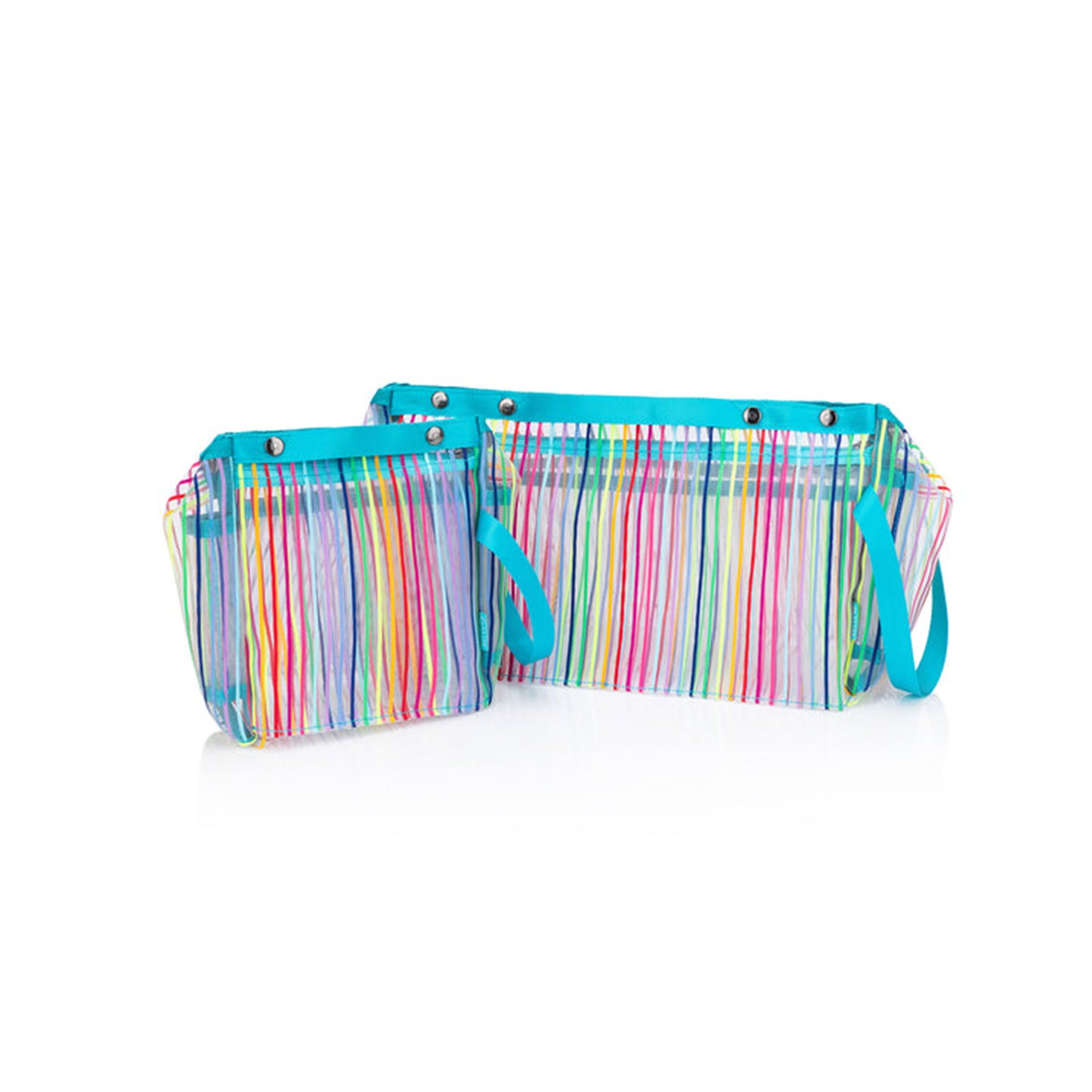 Comparaison des tailles Small et Large des Oh Snap Sack de Della Q, coloris Rainbow Ocean