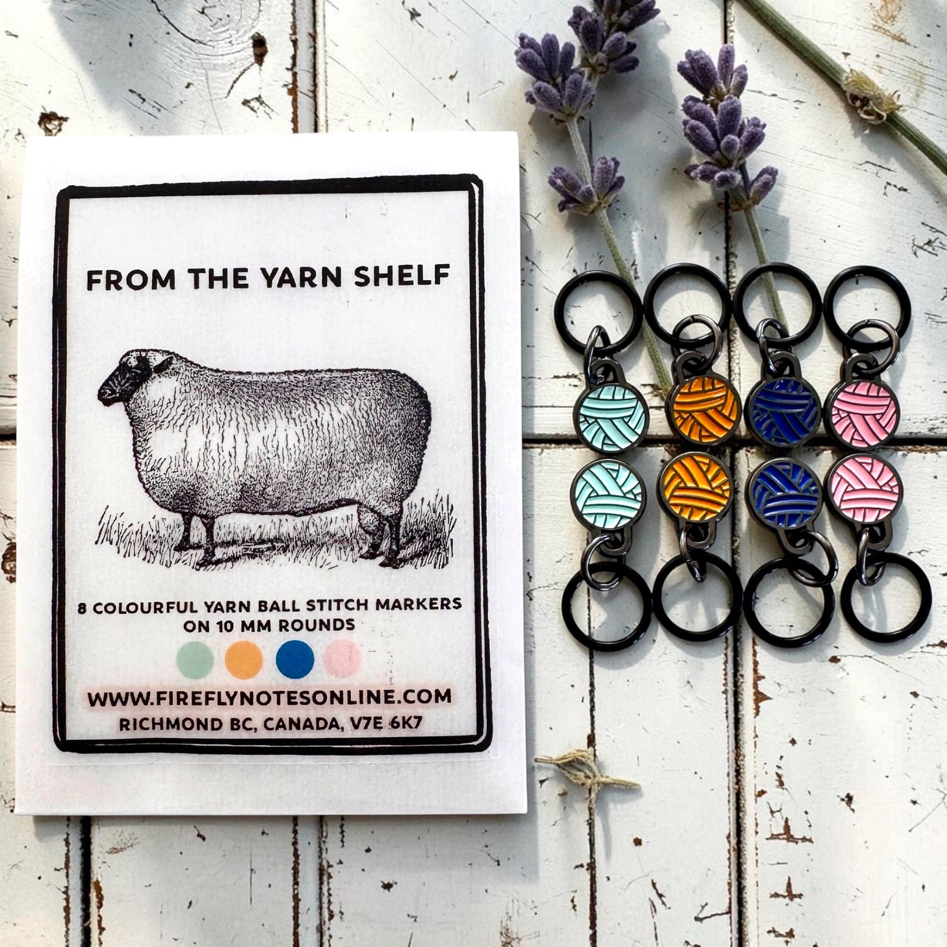 Anneaux marqueurs Firefly Notes modèle From the Yarn Shelf