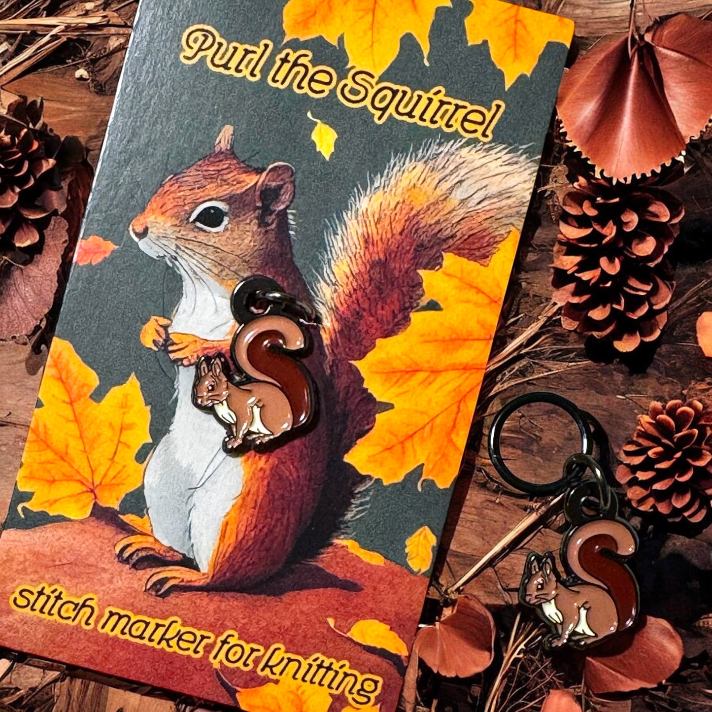 Marqueur de mailles single Firefly Notes modèle Purl the Squirrel