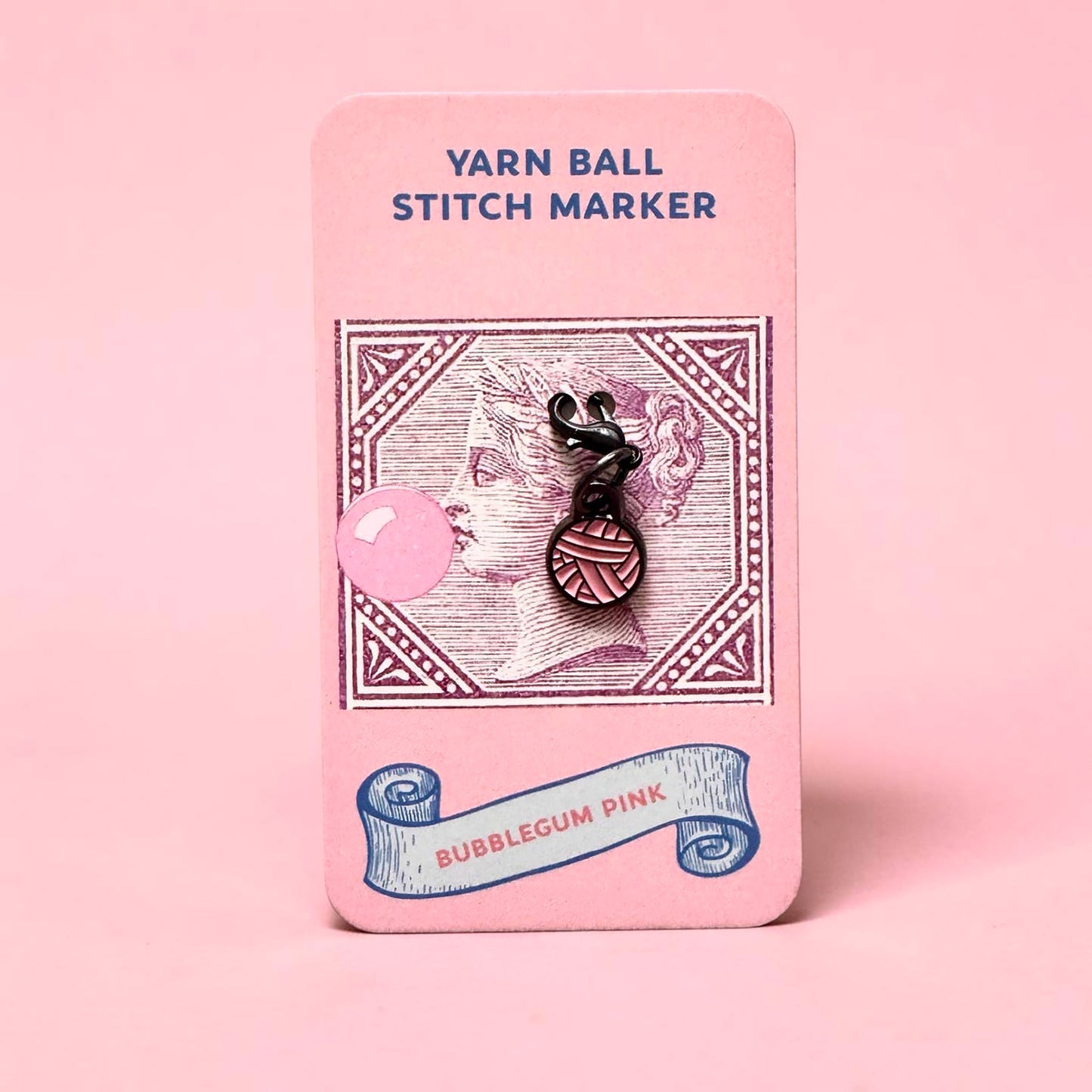 Marqueur de mailles amovible Firefly Notes modèle Yarn Ball Bubblegum Pink (amovible)