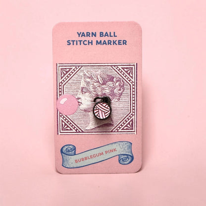 Marqueur de mailles amovible Firefly Notes modèle Yarn Ball Bubblegum Pink (single)