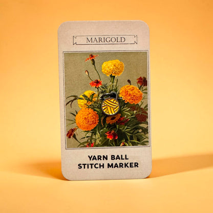 Marqueur de mailles amovible Firefly Notes modèle Yarn Ball Marigold (single)