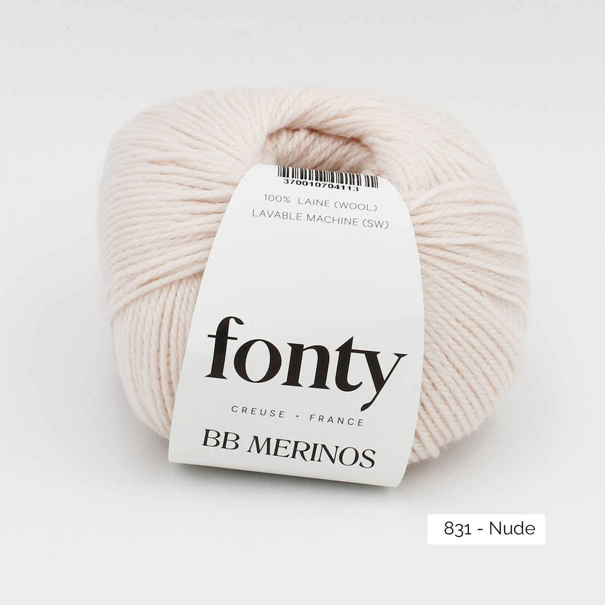 Pelote de mérinos extrafin superwash BB Mérinos de Fonty, coloris 831 Nude