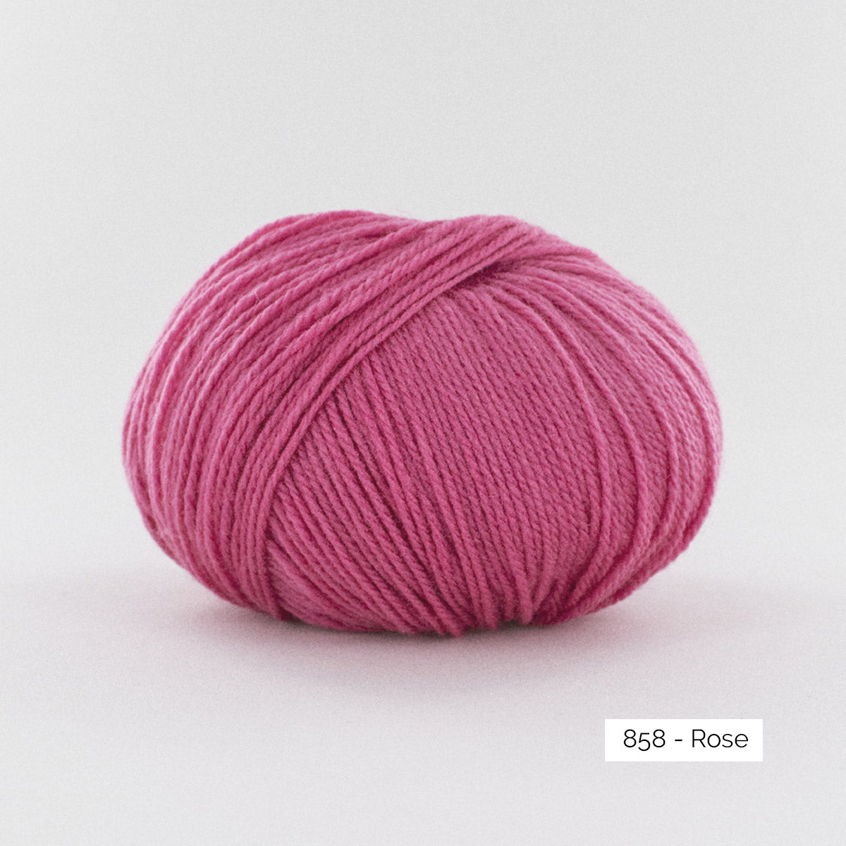 Pelote de mérinos extrafin superwash BB Mérinos de Fonty, coloris 858 Rose