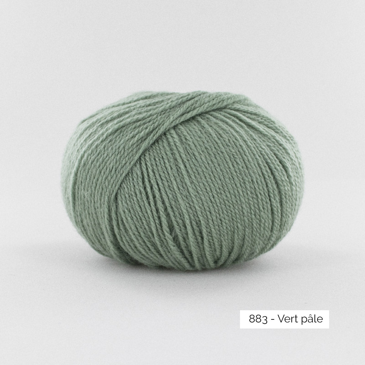 Pelote de mérinos extrafin superwash BB Mérinos de Fonty, coloris 883 Vert Pâle