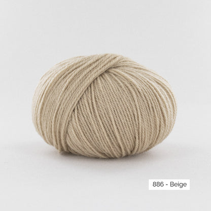 Pelote de mérinos extrafin superwash BB Mérinos de Fonty, coloris 886 Beige