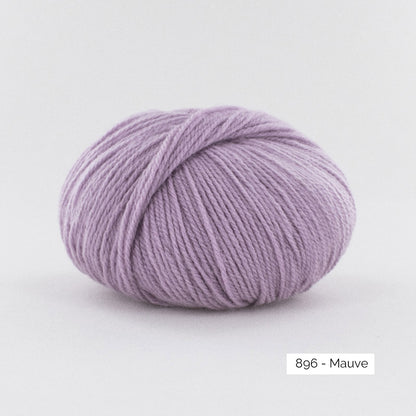 Pelote de mérinos extrafin superwash BB Mérinos de Fonty, coloris 896 Mauve