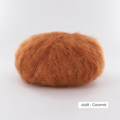 Pelote de mohair et laine Ombelle de Fonty, coloris 1028 Caramel