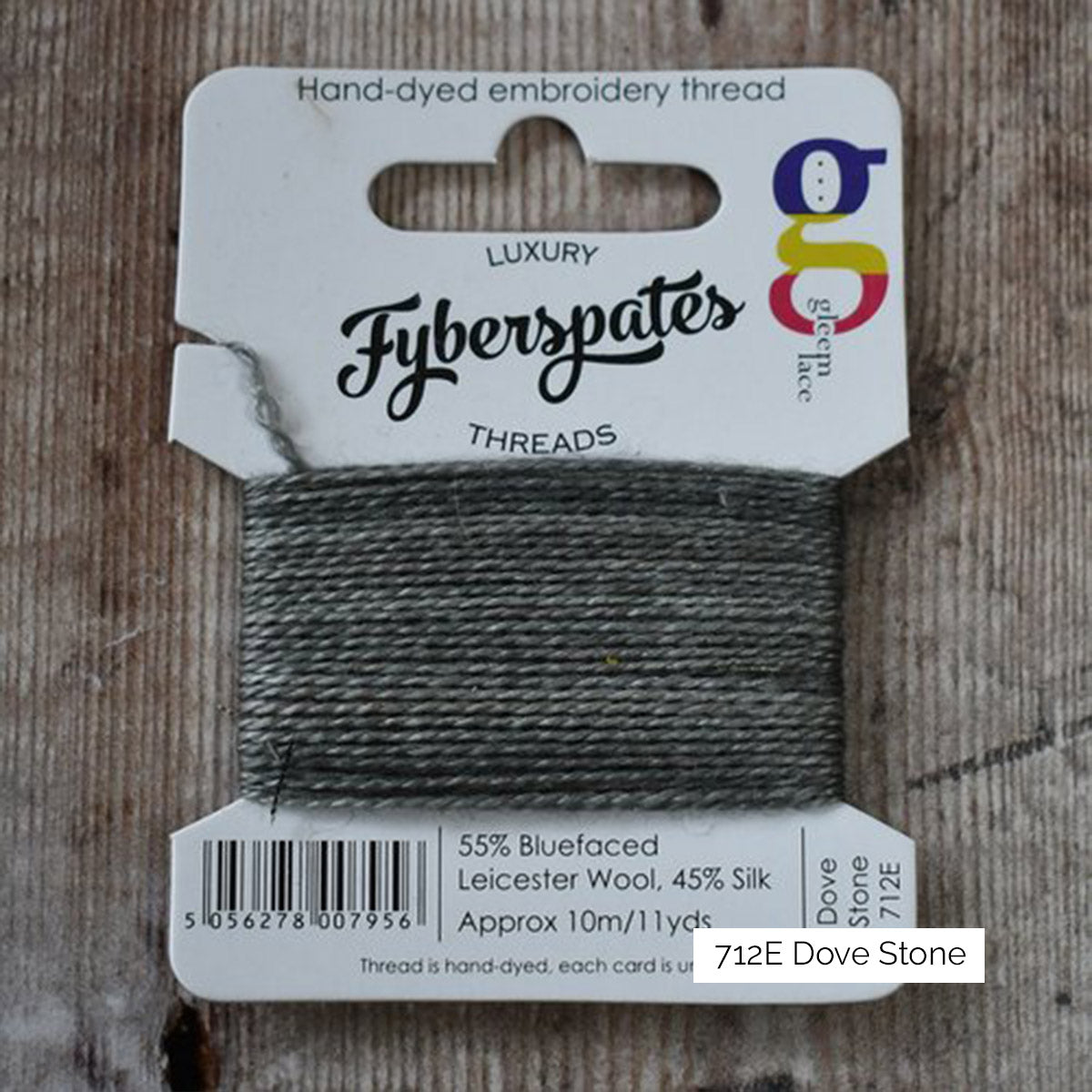 Bobinette de laine à broder BFL et soie Fyberspates coloris 712E Dove Stone