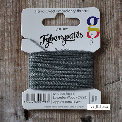 Bobinette de laine à broder BFL et soie Fyberspates coloris 713E Slate