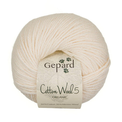 CottonWool 5 Organic de Gepard Garn coloris 101 Cream