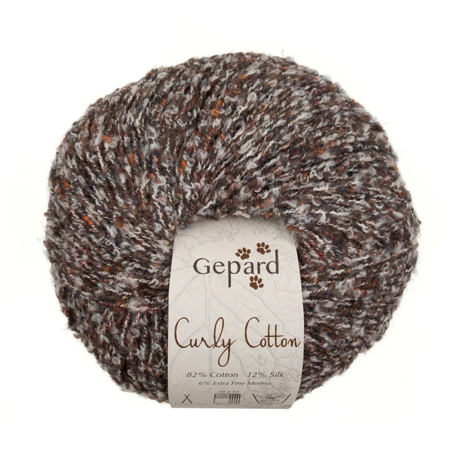 Pelote de Cotton Curly de Gepard Garn coloris 180 Chocolat Marbré