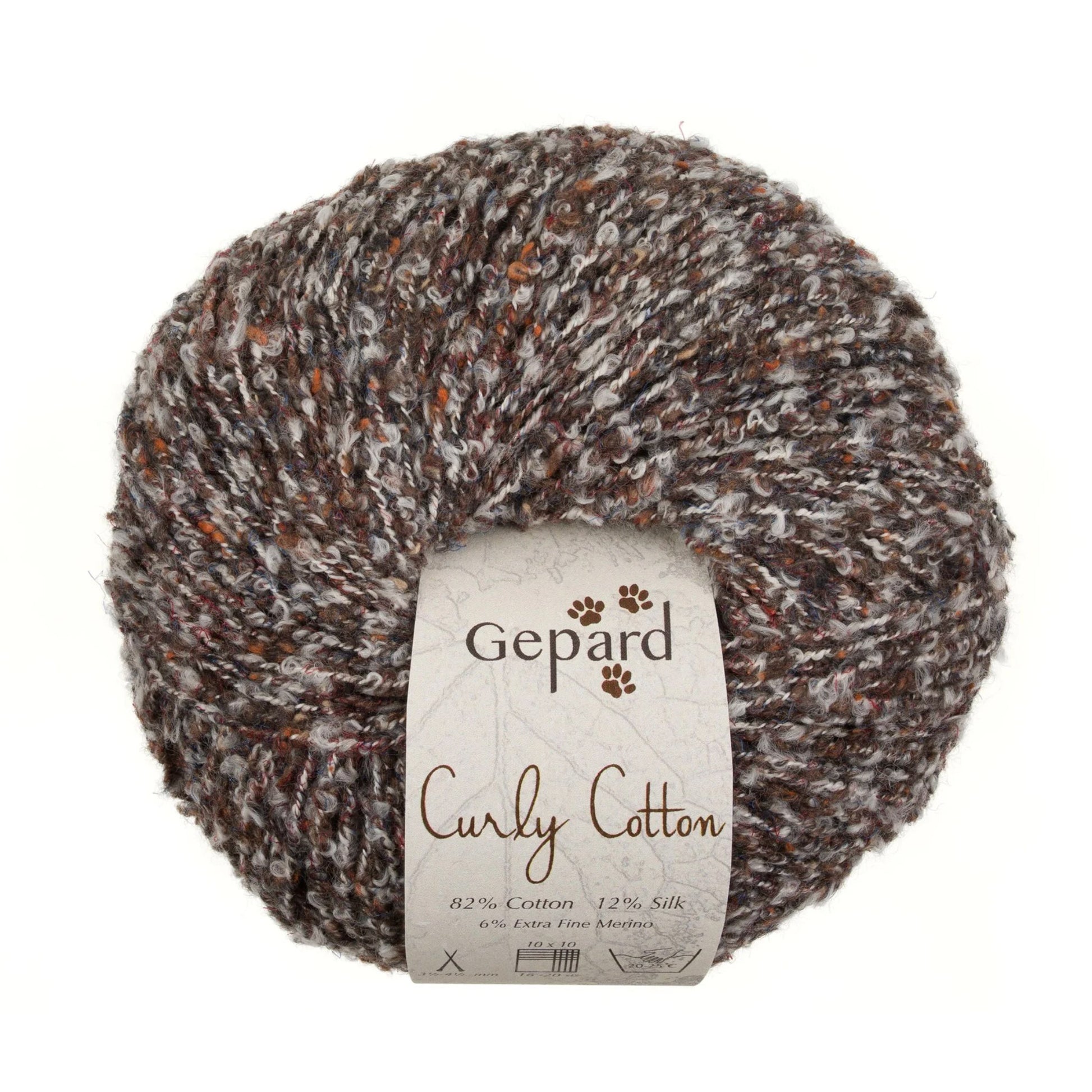 Pelote de Cotton Curly de Gepard Garn coloris 180 Chocolat Marbré