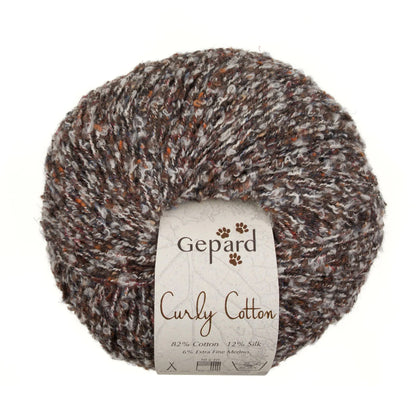 Pelote de Cotton Curly de Gepard Garn coloris 180 Chocolat Marbré