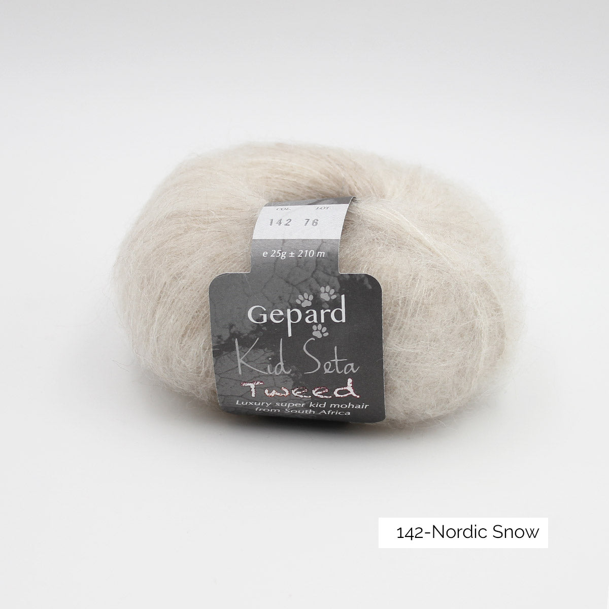 Kid Seta Tweed de Gepard Garn coloris T142 Nordic Snow