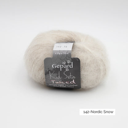 Kid Seta Tweed de Gepard Garn coloris T142 Nordic Snow