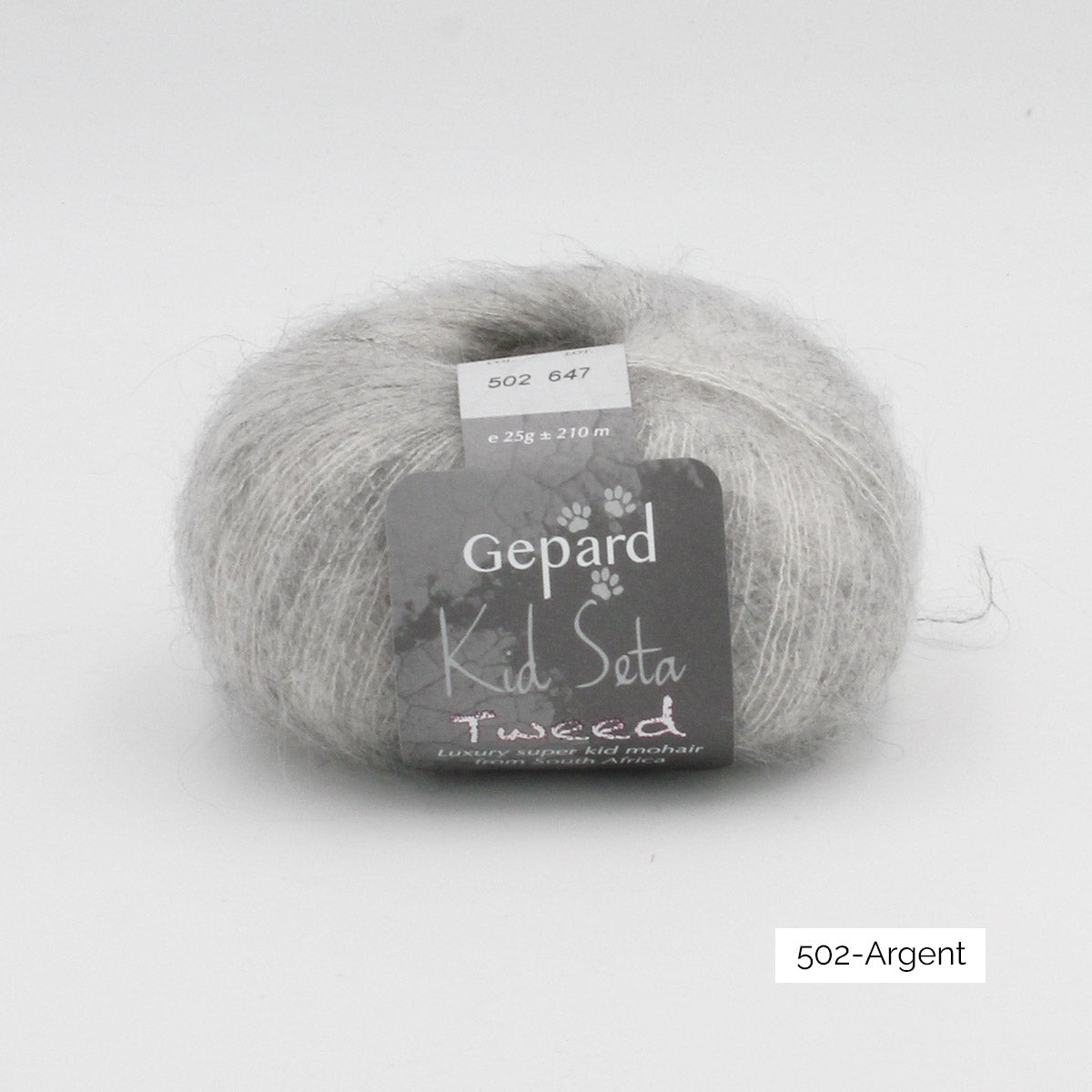Kid Seta Tweed de Gepard Garn coloris T502 Argent