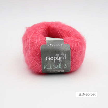 Pelote de Kid Silk 5 de Gepard Garn coloris 1117 Sorbet