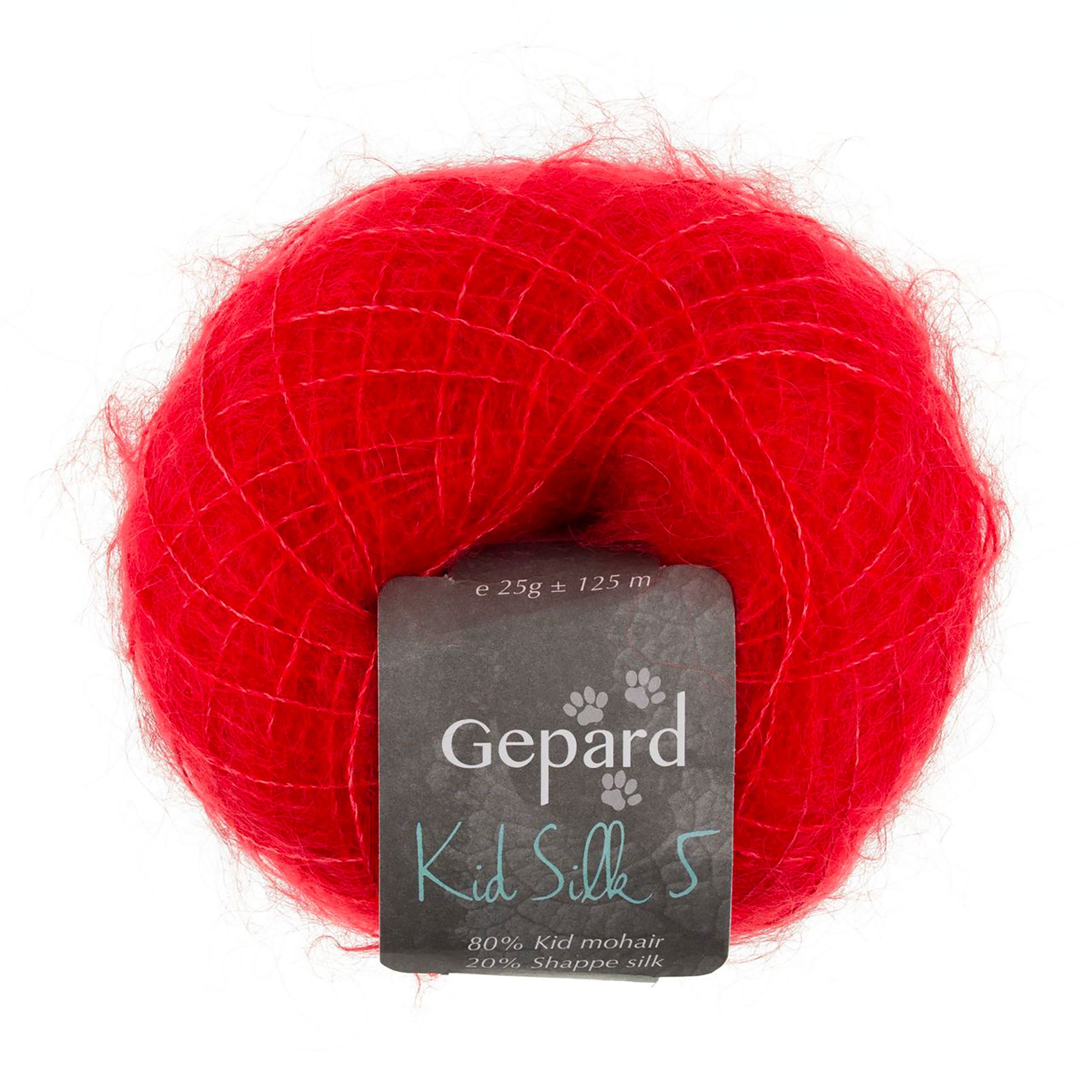 Pelote de Kid Silk 5 de Gepard Garn coloris 409 Bright Red