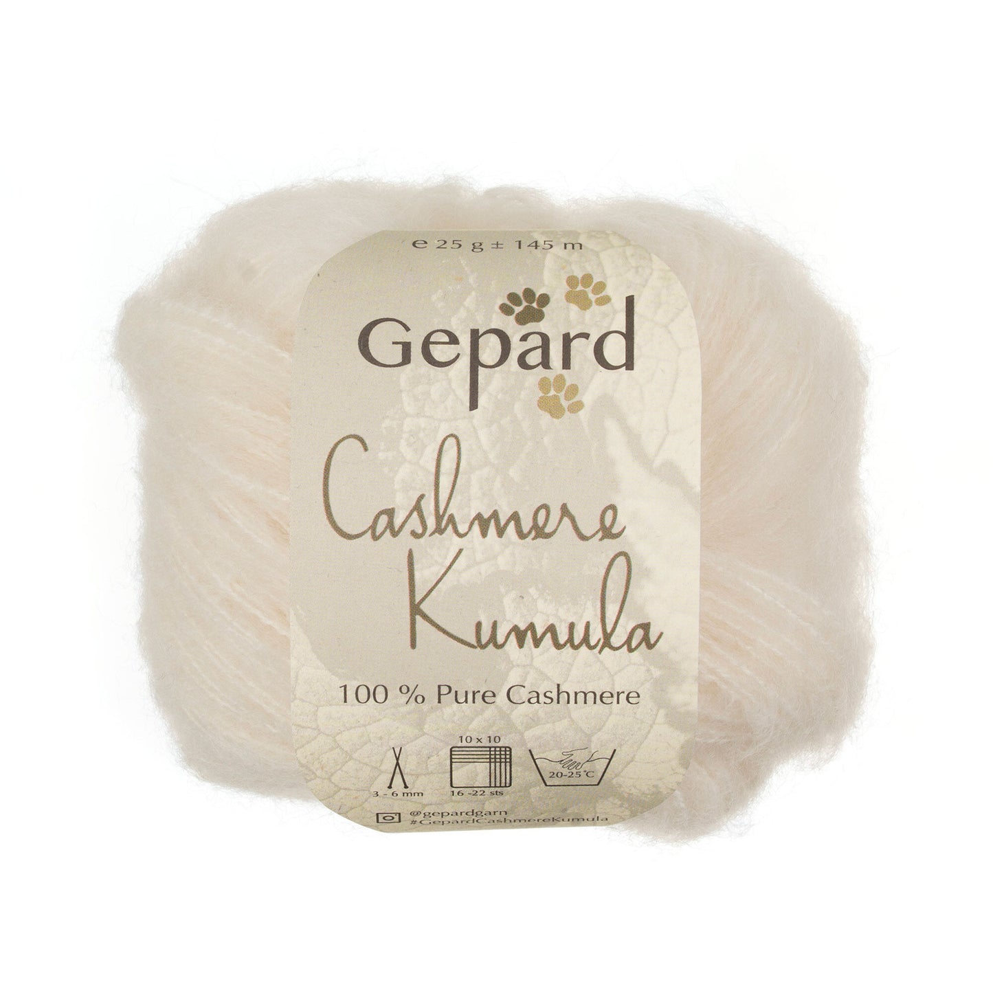 Pelote de Cashmere Kumula de Gepard Garn coloris 101 Creme