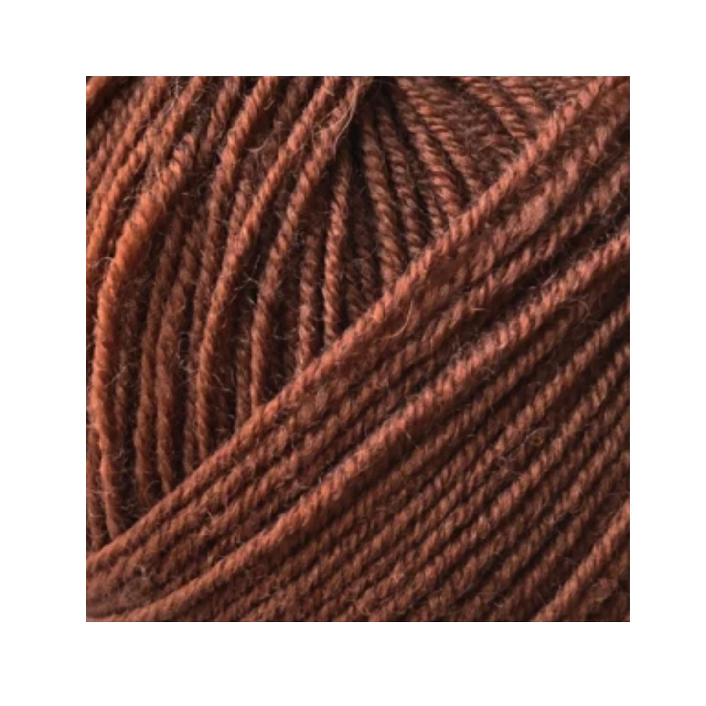 Texture et couleur d'une pelote de mérinos My Fine Wool de Gepard Garn, coloris 164 Chestnut