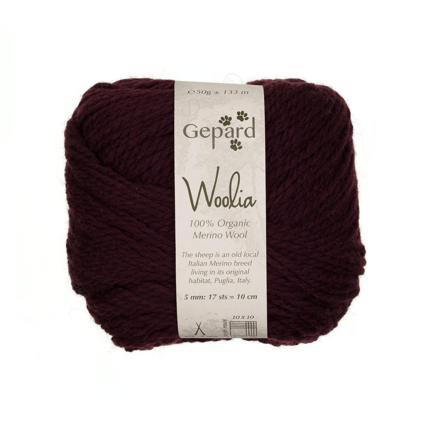 Pelote de Woolia de Gepard Garn coloris 480 Dark Aubergine