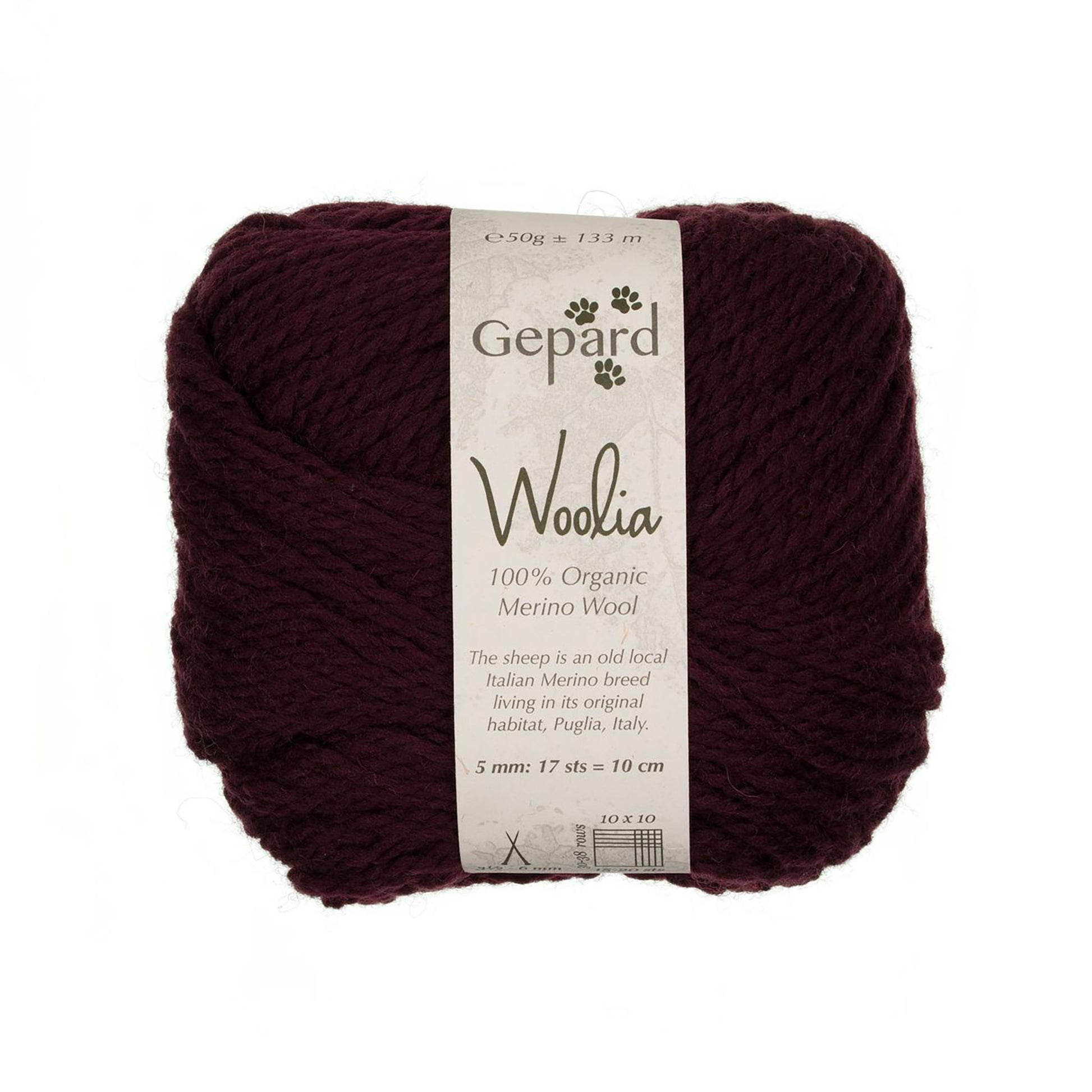Pelote de Woolia de Gepard Garn coloris 480 Dark Aubergine