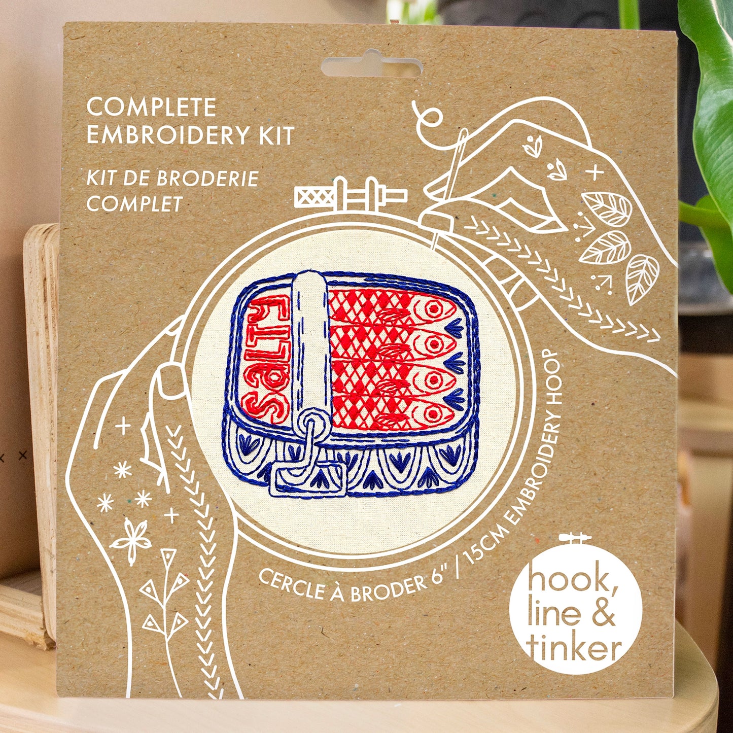 Kit de broderie Hook Line & Tinker, modèle  Boîte de Sardines