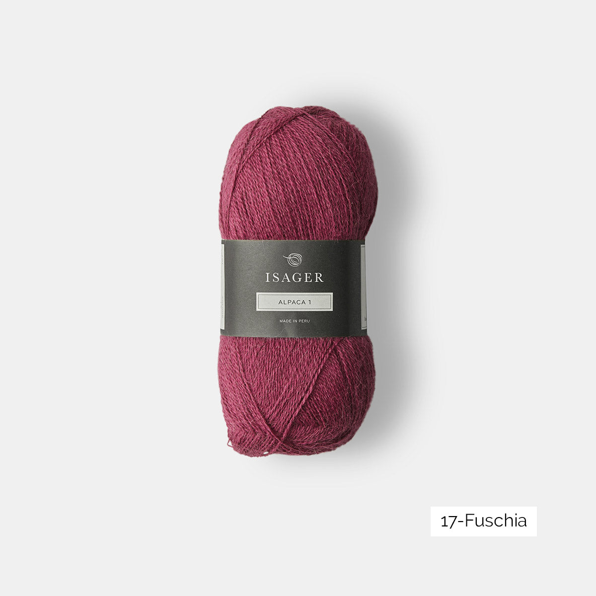 Pelote d'Alpaca 1 d'Isager, fil lace 100% alpaga, coloris 17 Fuschia