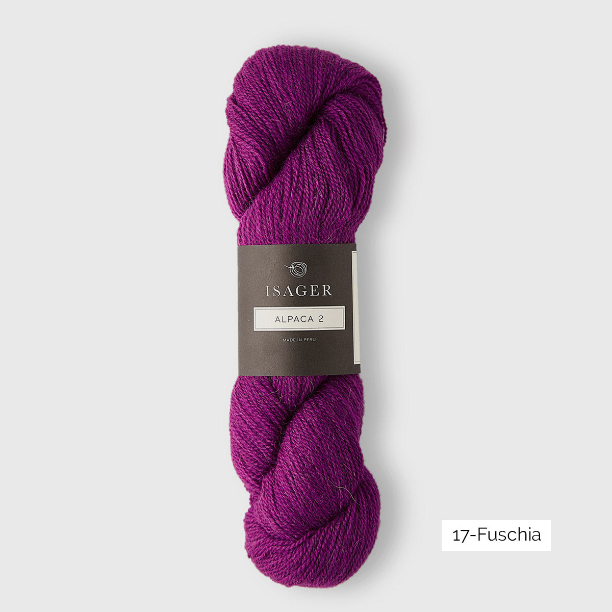 Echeveau d'Alpaca 2 d'Isager, fil fin 50% alpaga et 50% mérinos, coloris 17 Fuschia