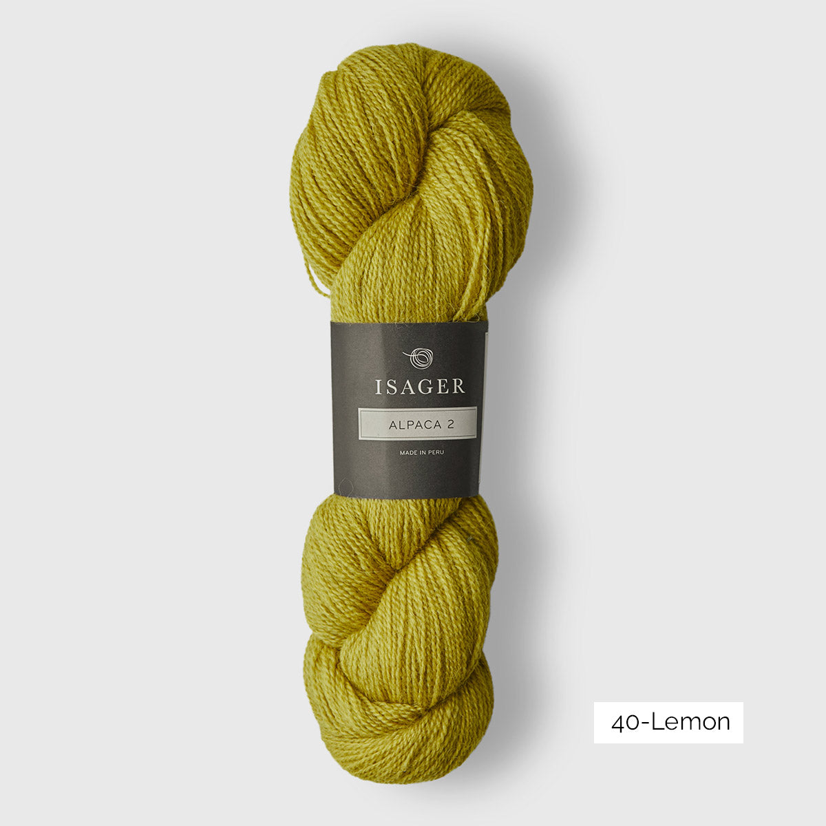 Echeveau d'Alpaca 2 d'Isager, mélange de laine et d'alpaga, coloris 40 Lemon