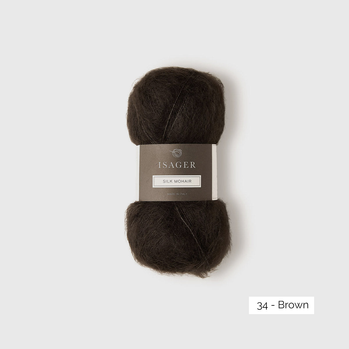 Pelote de mohair et soie Silk Mohair d'Isager coloris 34 Brown