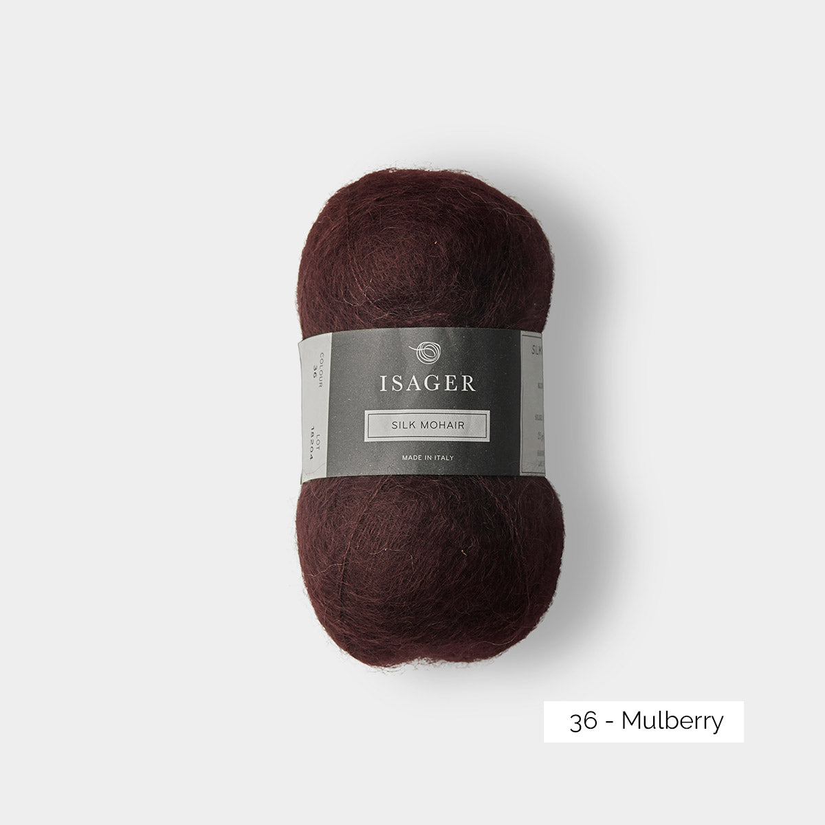 Pelote de mohair et soie Silk Mohair d'Isager coloris 36 Mulberry