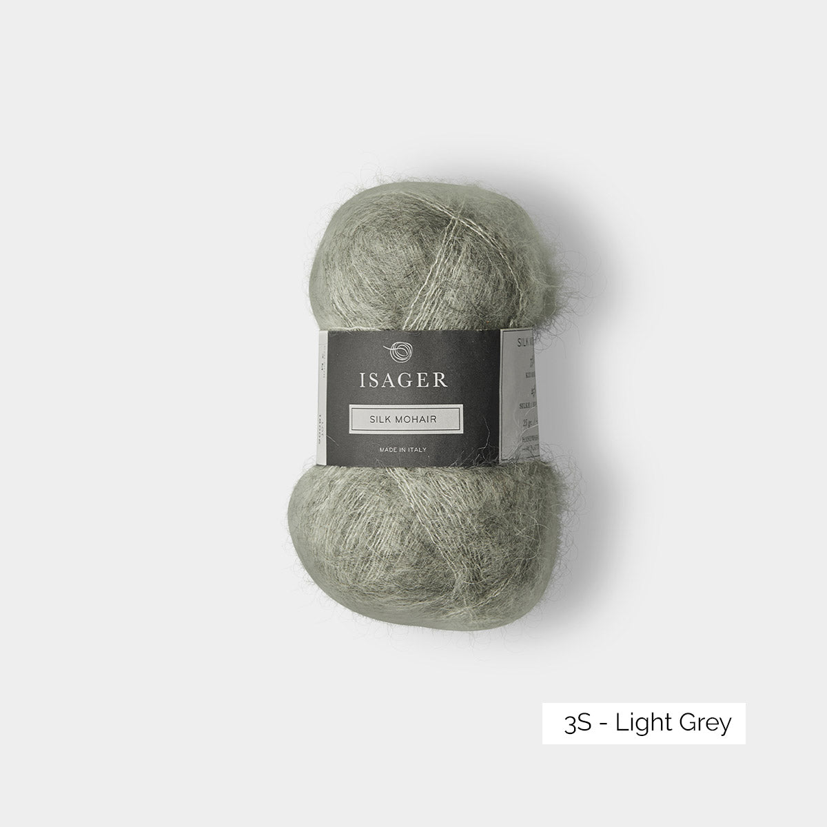 Pelote de mohair et soie Silk Mohair d'Isager coloris 3S Light Grey