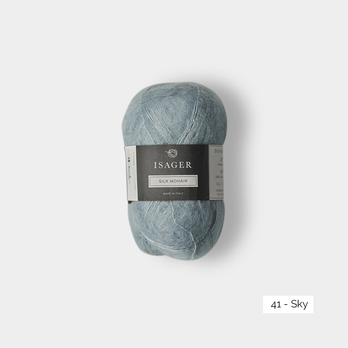 Pelote de mohair et soie Silk Mohair d'Isager coloris 41 Sky