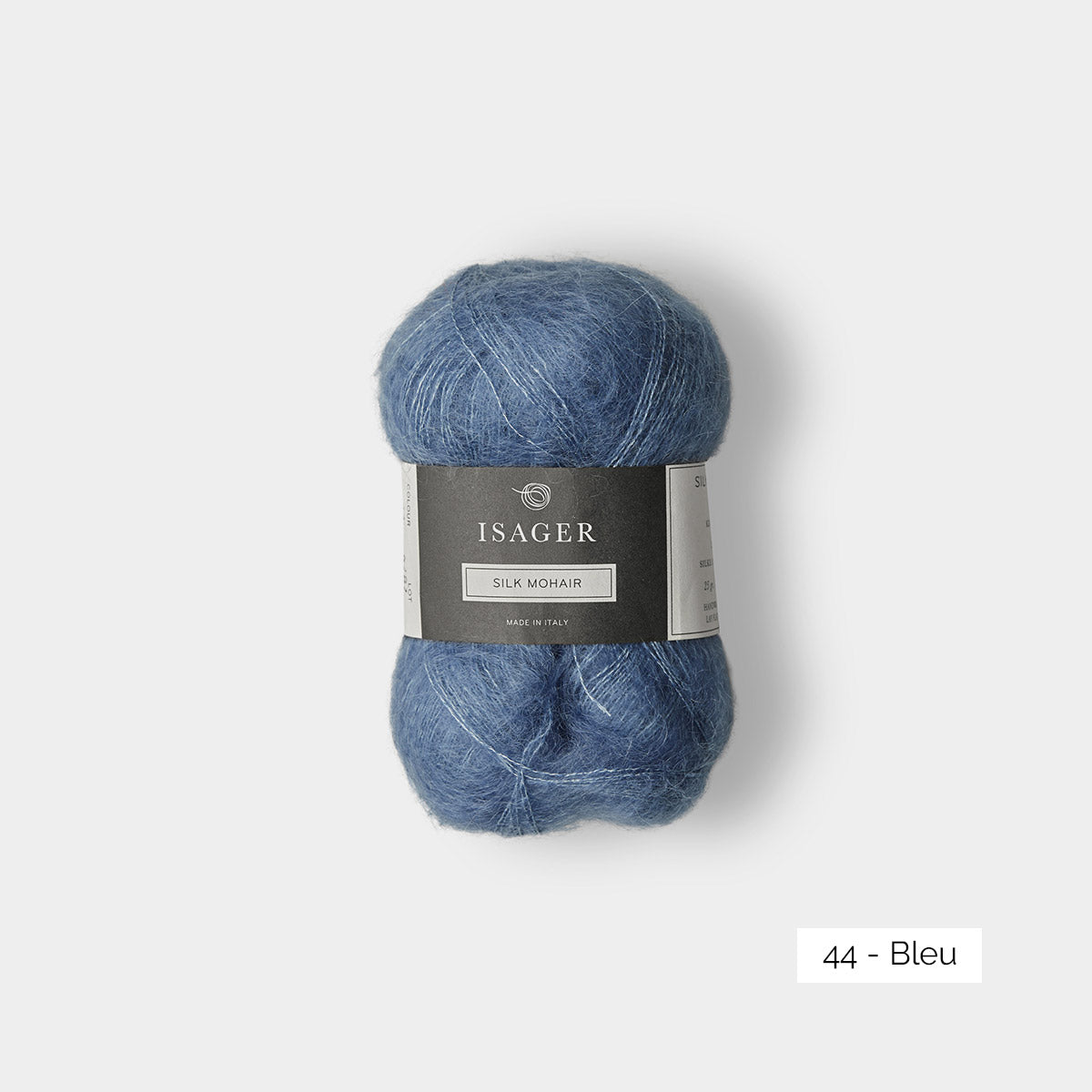 Pelote de mohair et soie Silk Mohair d'Isager coloris 44 Bleu