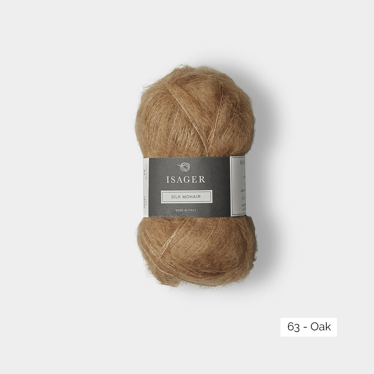 Pelote de mohair et soie Silk Mohair d'Isager, coloris 63 Oak