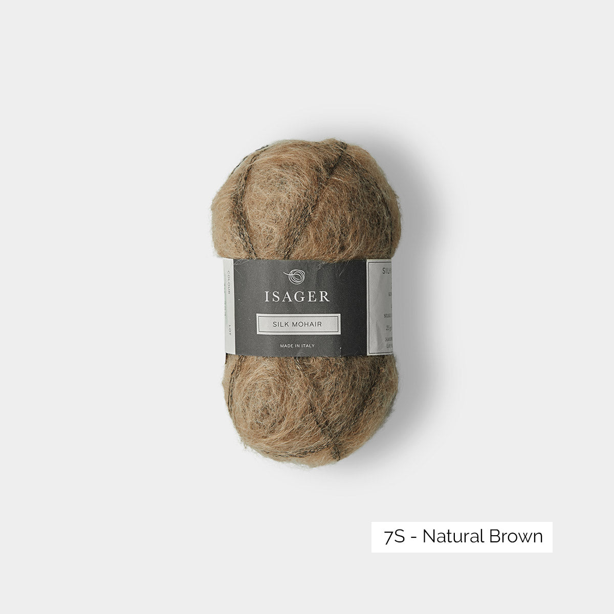 Pelote de mohair et soie Silk Mohair d'Isager coloris 7S Natural Brown