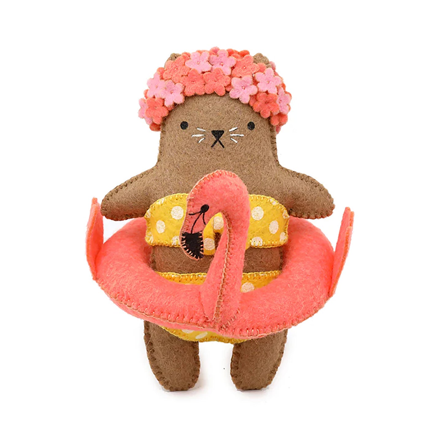 Kit de broderie Felted Doll de Kiriki Press modèle Flamingo Cat