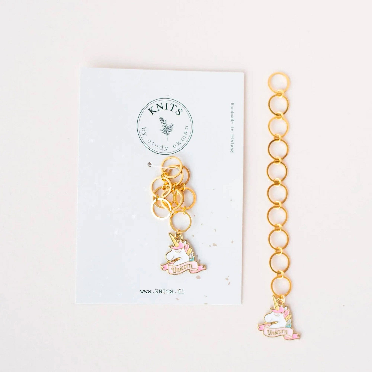 Compte-rangs chaînette Knits by ce, modèle Licorne