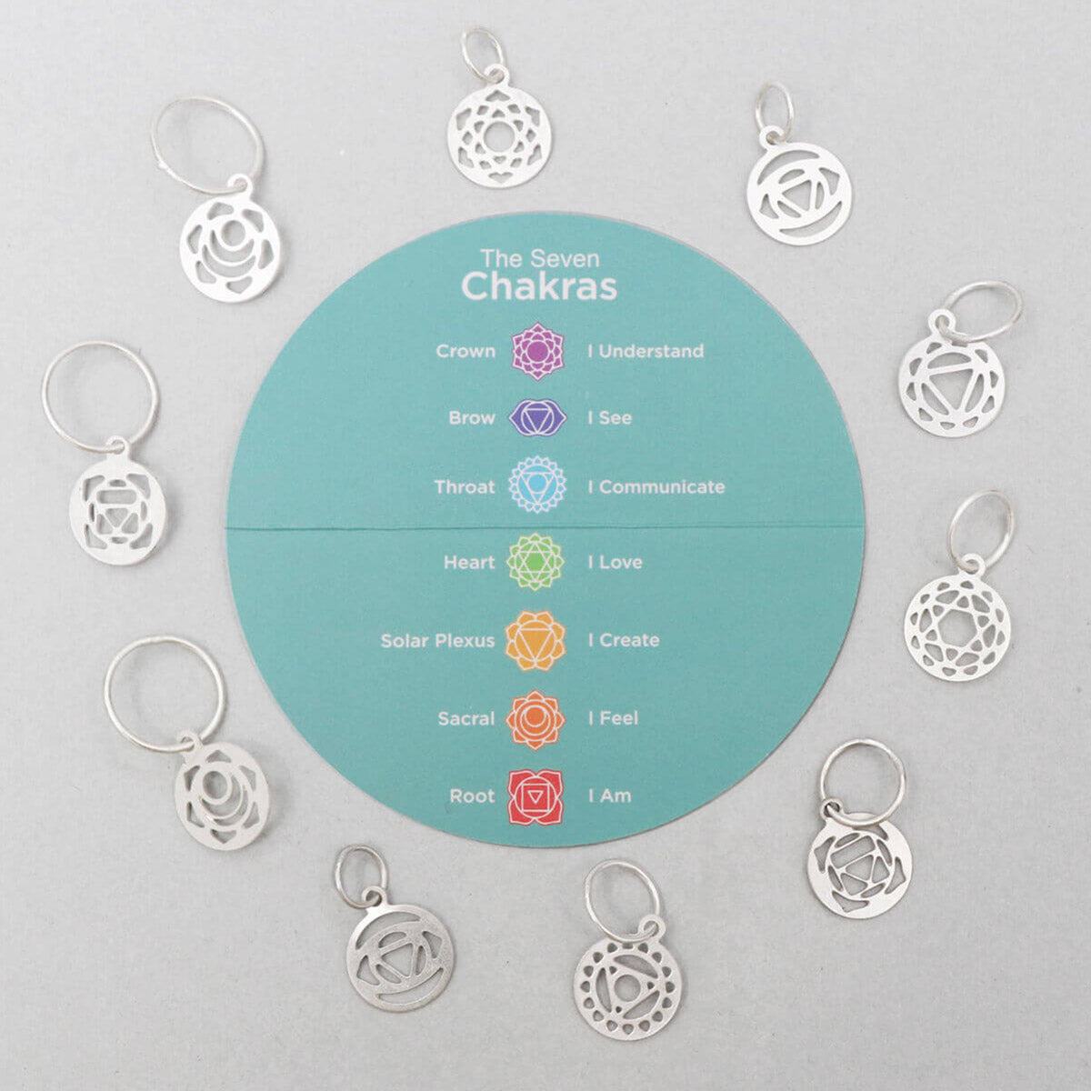 Anneaux marqueurs chakras de la collection Mindful de Knit Pro