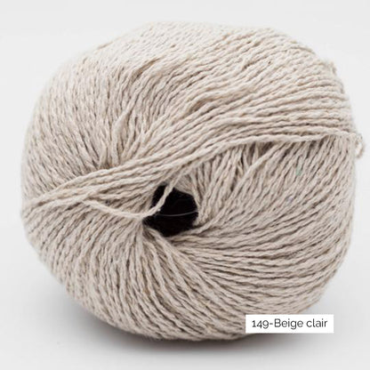 Pelote de coton recyclé Reborn de Kremke Soul Wool, coloris 149 Beige Clair