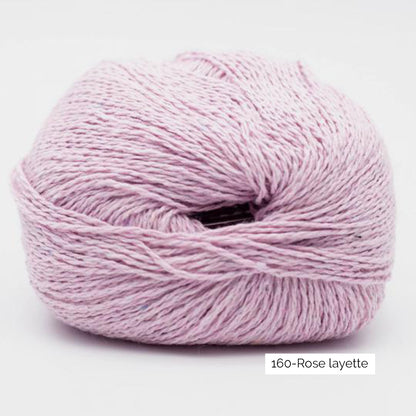 Pelote de coton recyclé Reborn Denim Uni de Kremke Soul Wool, coloris 160 Rose Layette