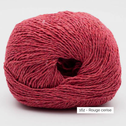 Pelote de coton recyclé Reborn de Kremke Soul Wool, coloris 162 Rouge Cerise