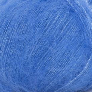 Texture du mohair et soie Silky Kid de Kremke Soul Wool coloris 122 Azur