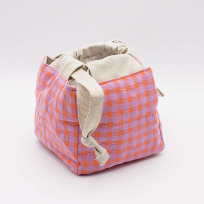 Sac à projet Anne de Kuro Neko modèle Lilas Orange Fluo