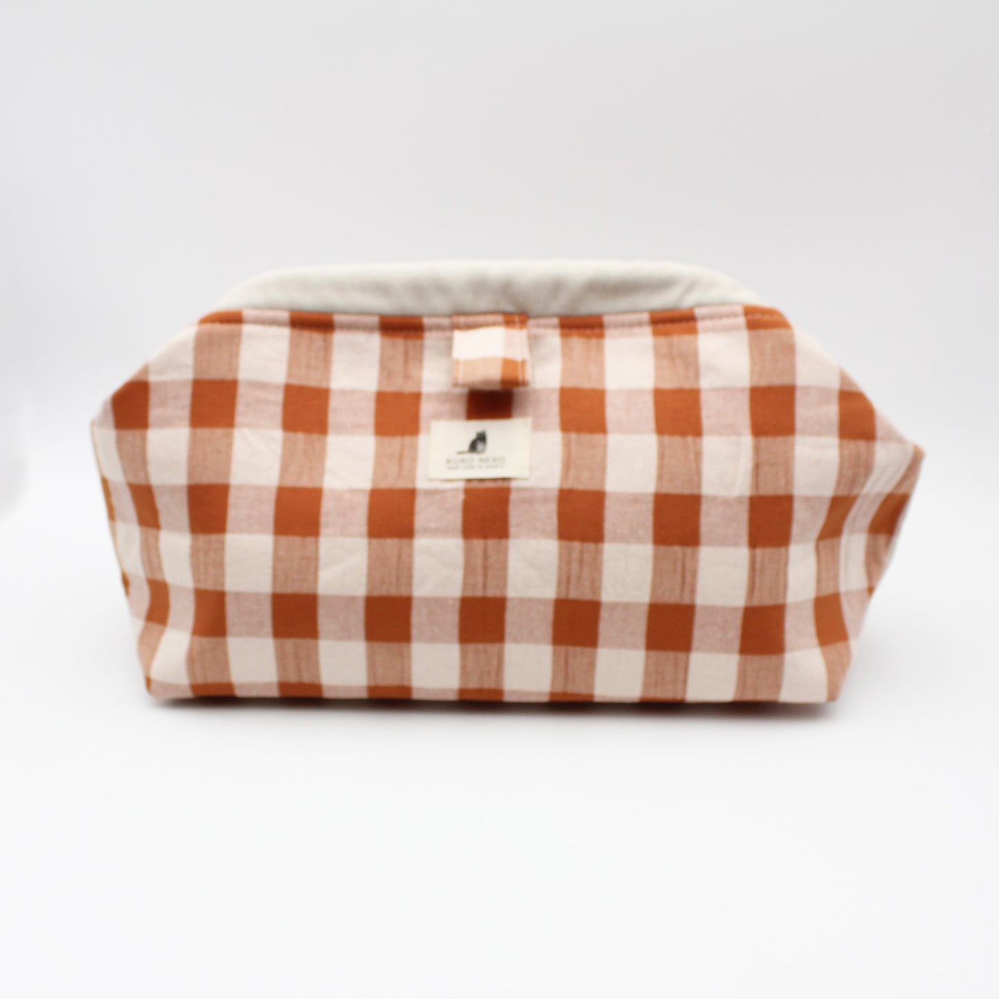 Pochette à projet Bloom de Kuro Neko coloris Orange Grands Carreaux